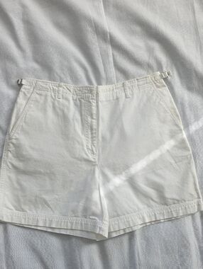Ralph Lauren White Jean Shorts with adjustable waist detail, Size 12